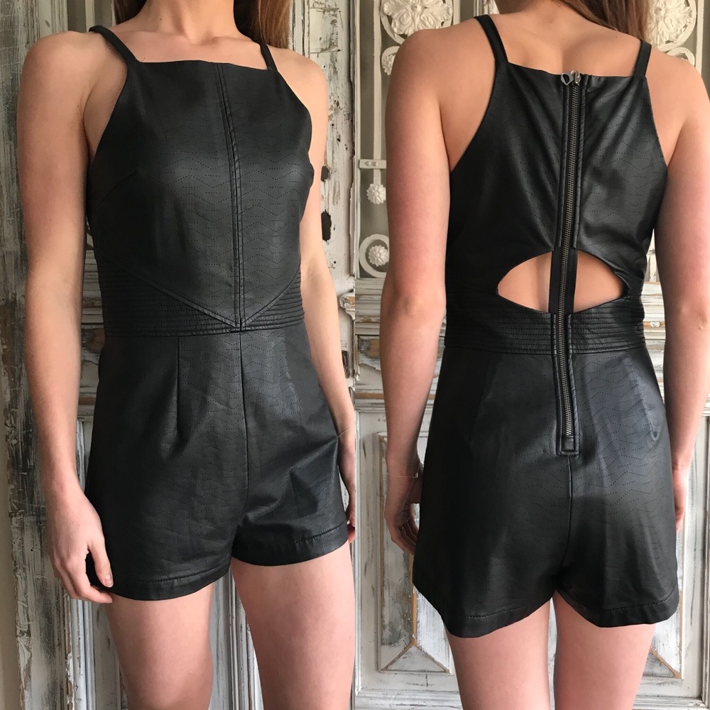 Dolce Vita Black faux-leather romper